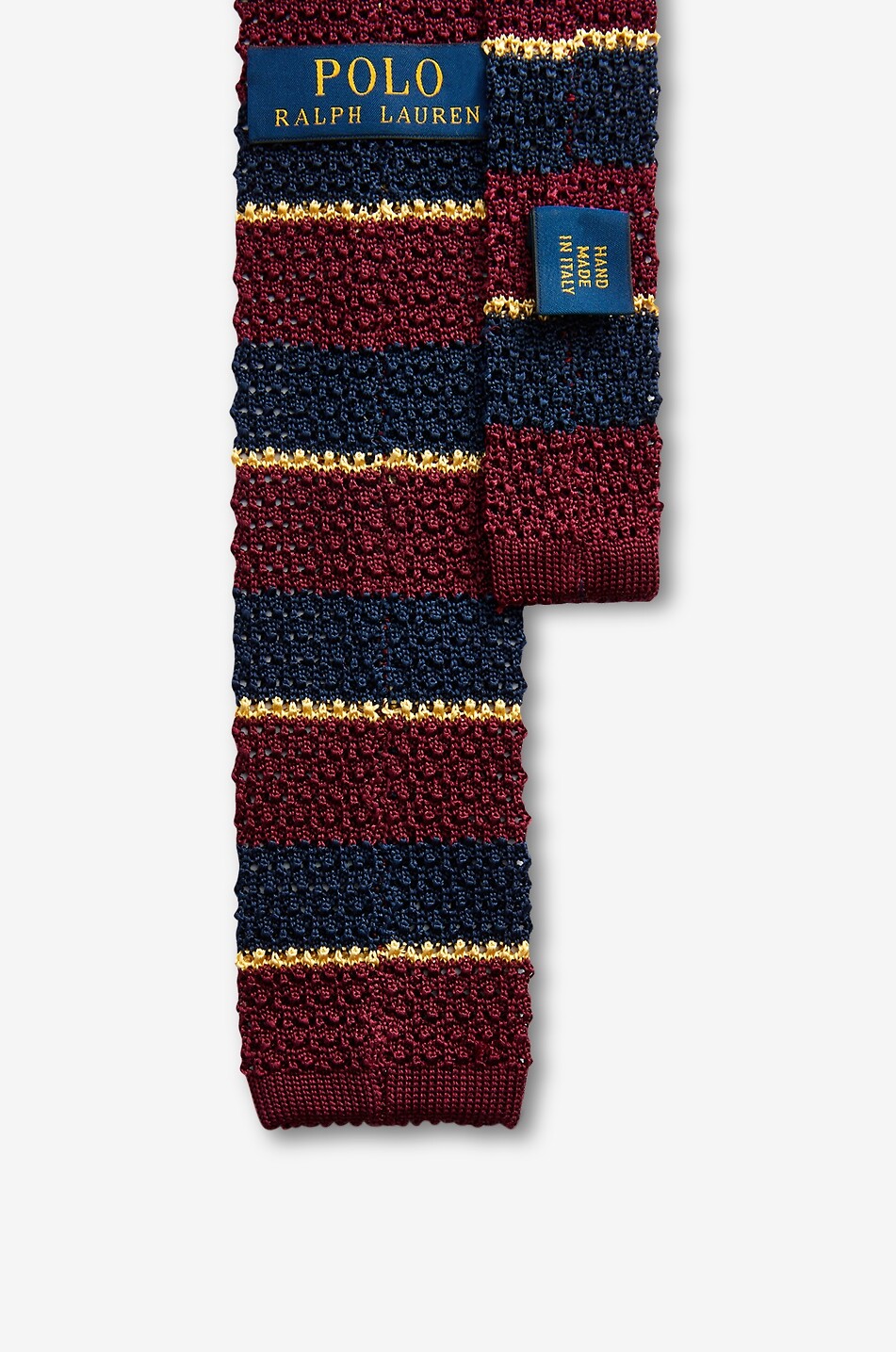 POLO RALPH LAUREN Striped knit silk tie Men DARK RED 2