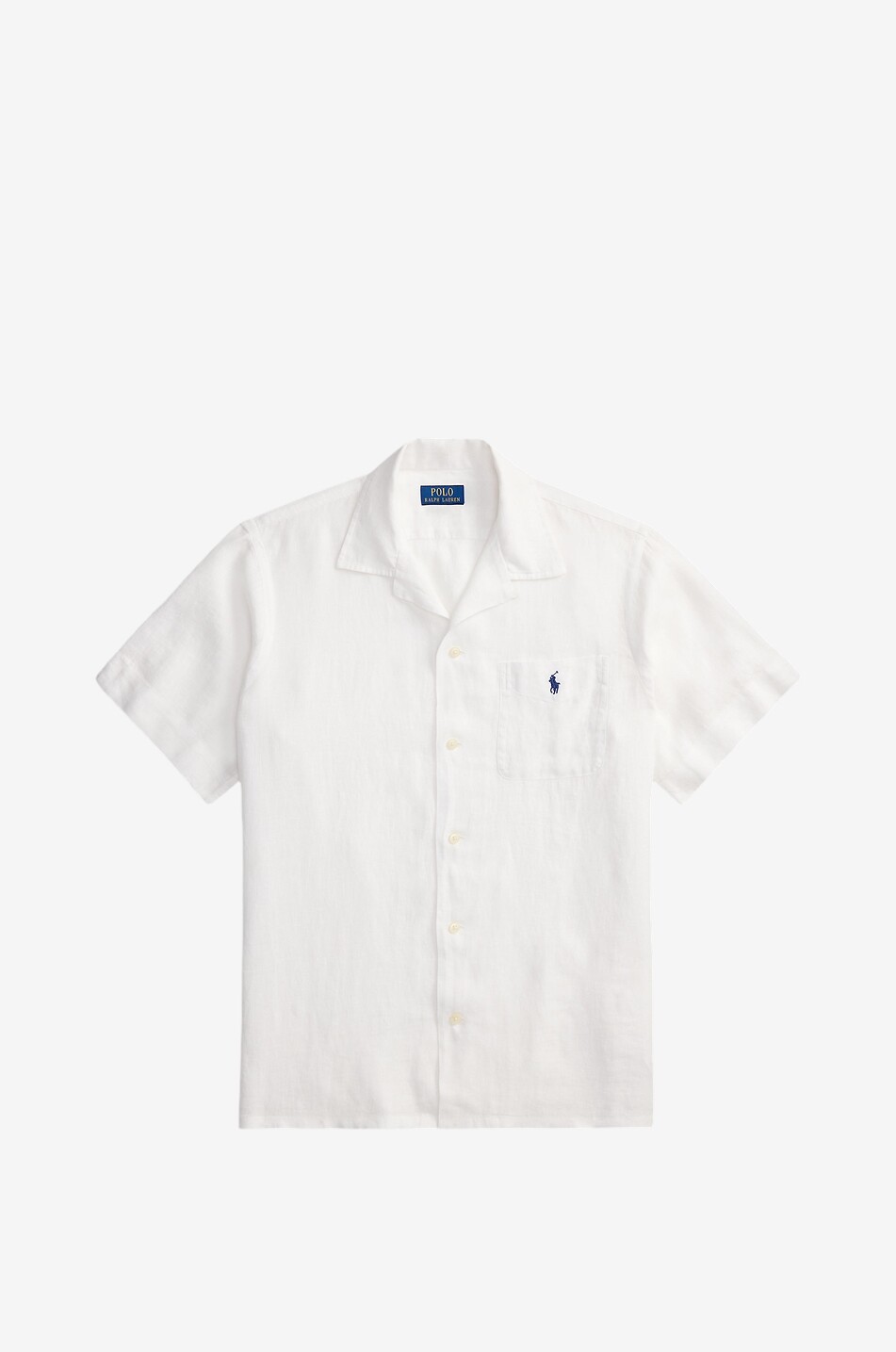POLO RALPH LAUREN Kurzarm-Hemd aus Leinen Camp Classic Fit Pony Herren WEISS 1