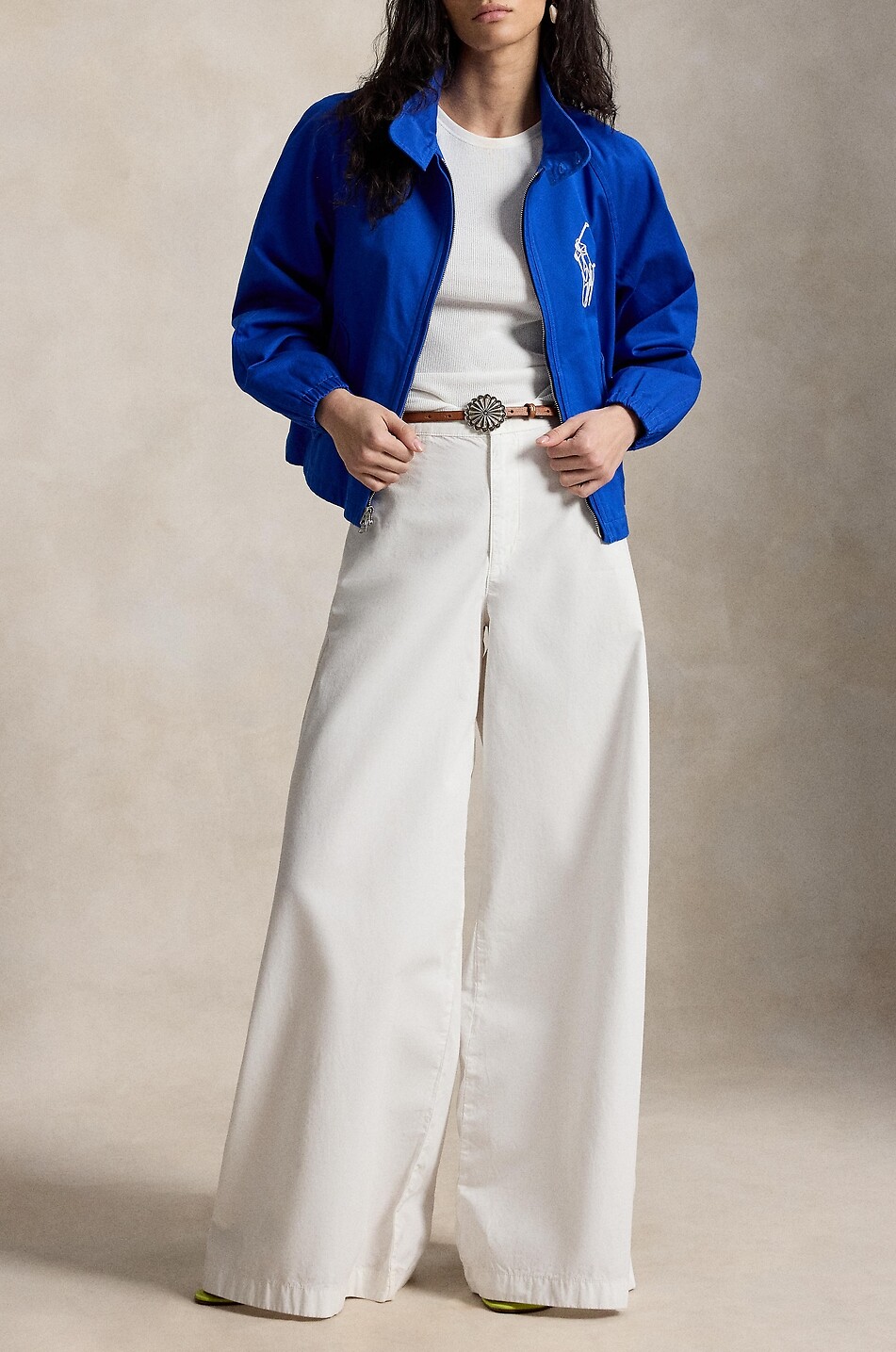 POLO RALPH LAUREN Big Pony fitted lightweight jacket in cotton twill Women BLUE 5
