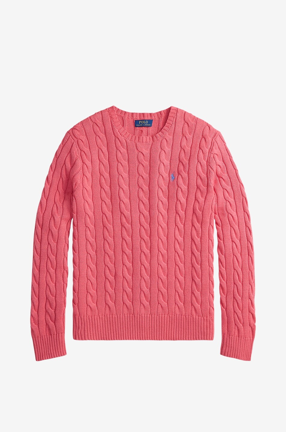 POLO RALPH LAUREN Pony embroidered cable knit cotton jumper Men LIGHT RED 1