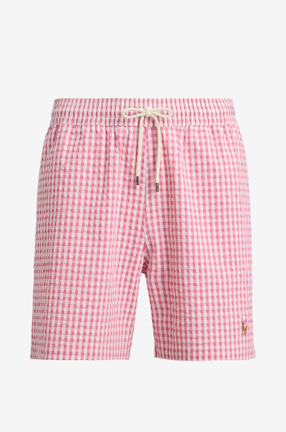 POLO RALPH LAUREN Traveler gingham check seersucker swimshorts Men PINK 1