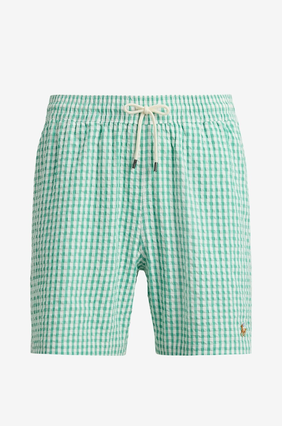 POLO RALPH LAUREN Traveler gingham check seersucker swimshorts Men GREEN 1