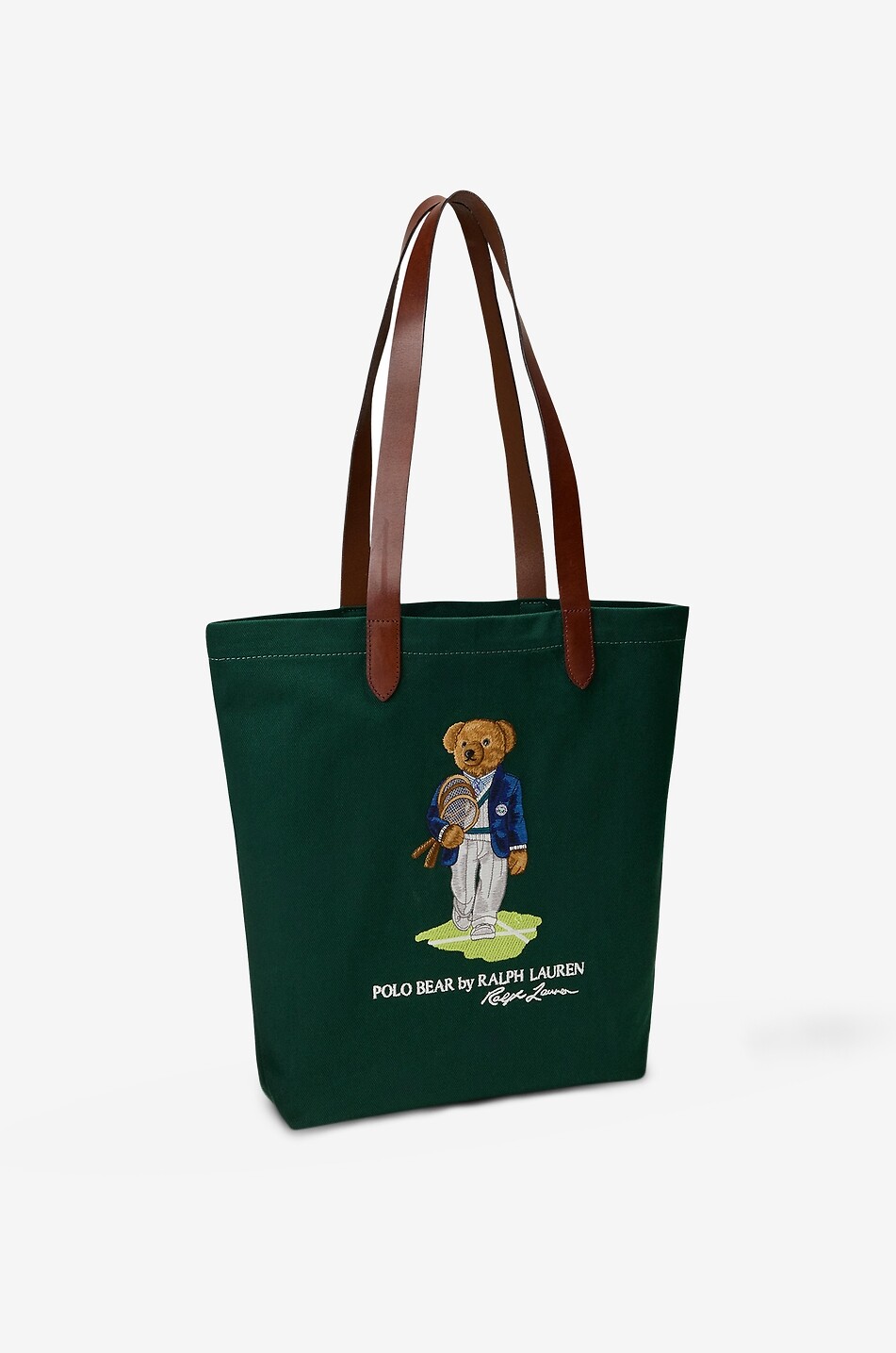 POLO RALPH LAUREN Shopper aus Baumwolltwill und Leder Polo Bear US Open Tennis Championships Herren DUNKELGRÜN 3