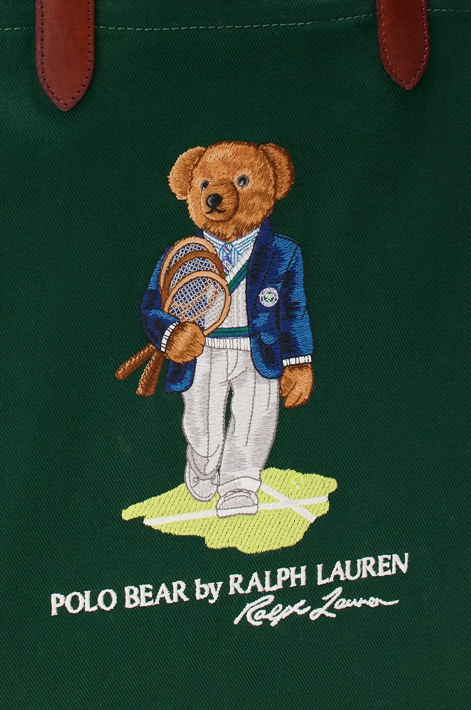 POLO RALPH LAUREN Shopper aus Baumwolltwill und Leder Polo Bear US Open Tennis Championships Herren DUNKELGRÜN 5
