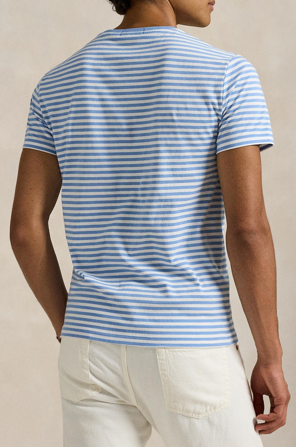 POLO RALPH LAUREN Pony Custom Slim Fit striped cotton short-sleeved T-shirt Men BLUE 3