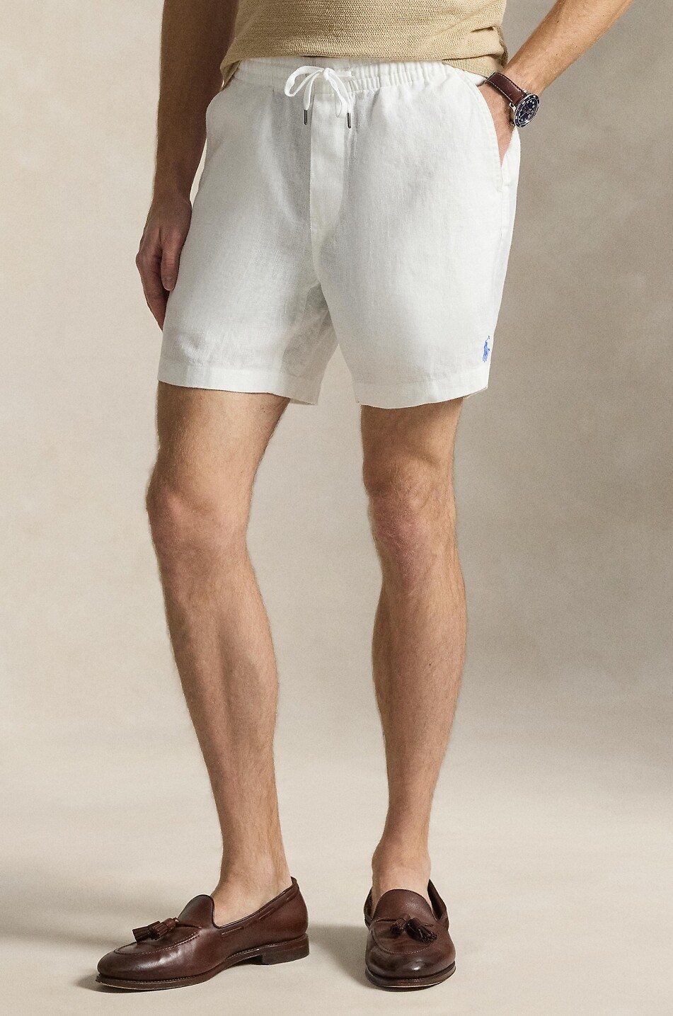 POLO RALPH LAUREN Short en lin Pony 6 '' Homme BLANC 9