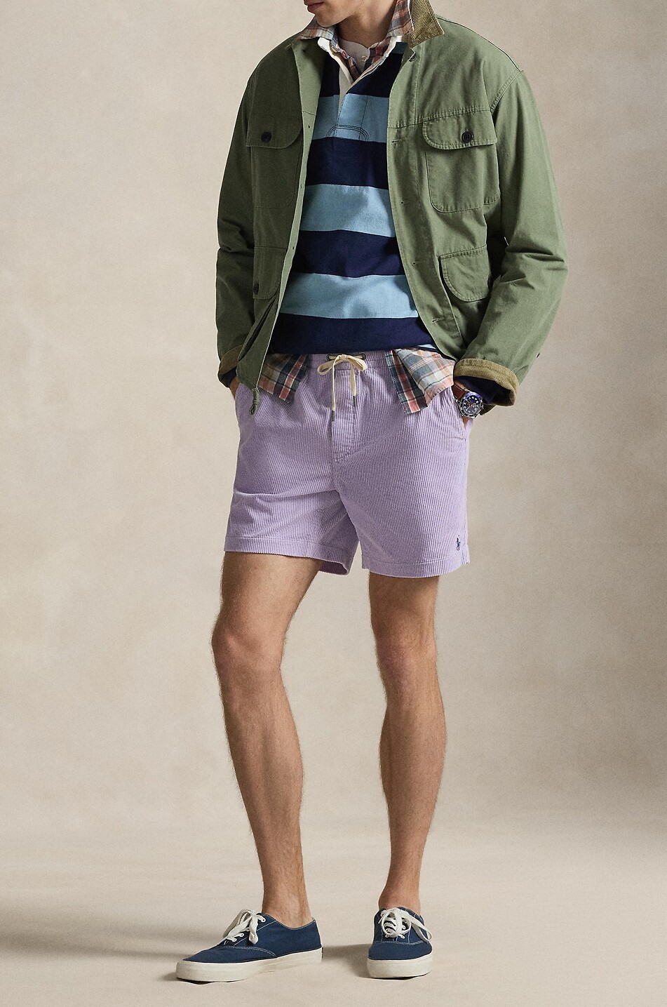 POLO RALPH LAUREN Pony 6'' corduroy shorts Men PURPLE 3