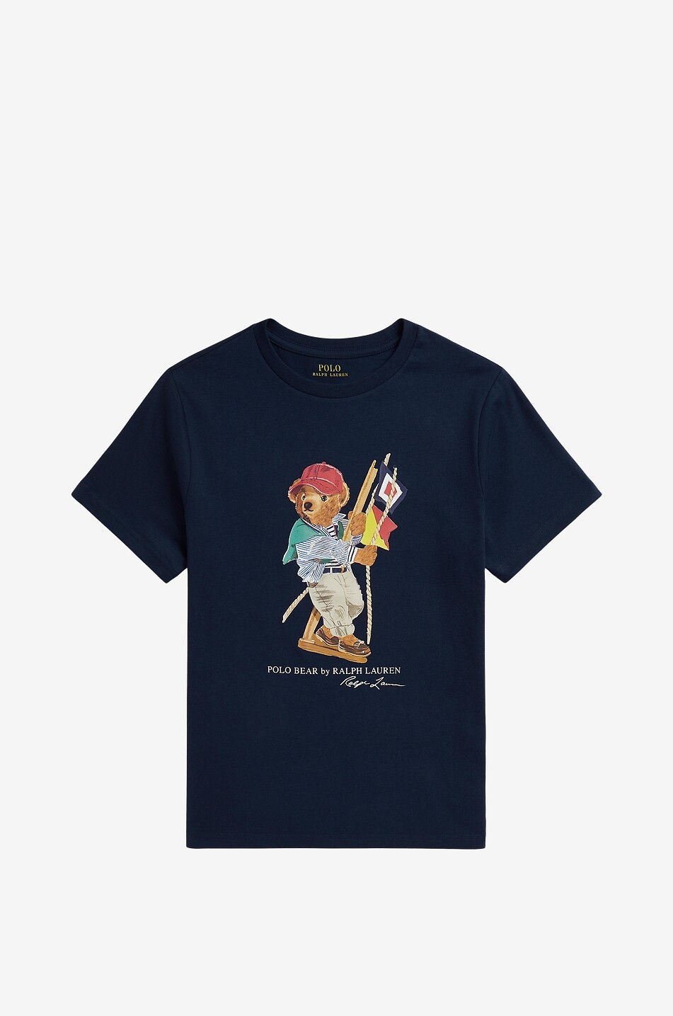 T-shirt garçon imprimé en coton Sailing Polo Bear