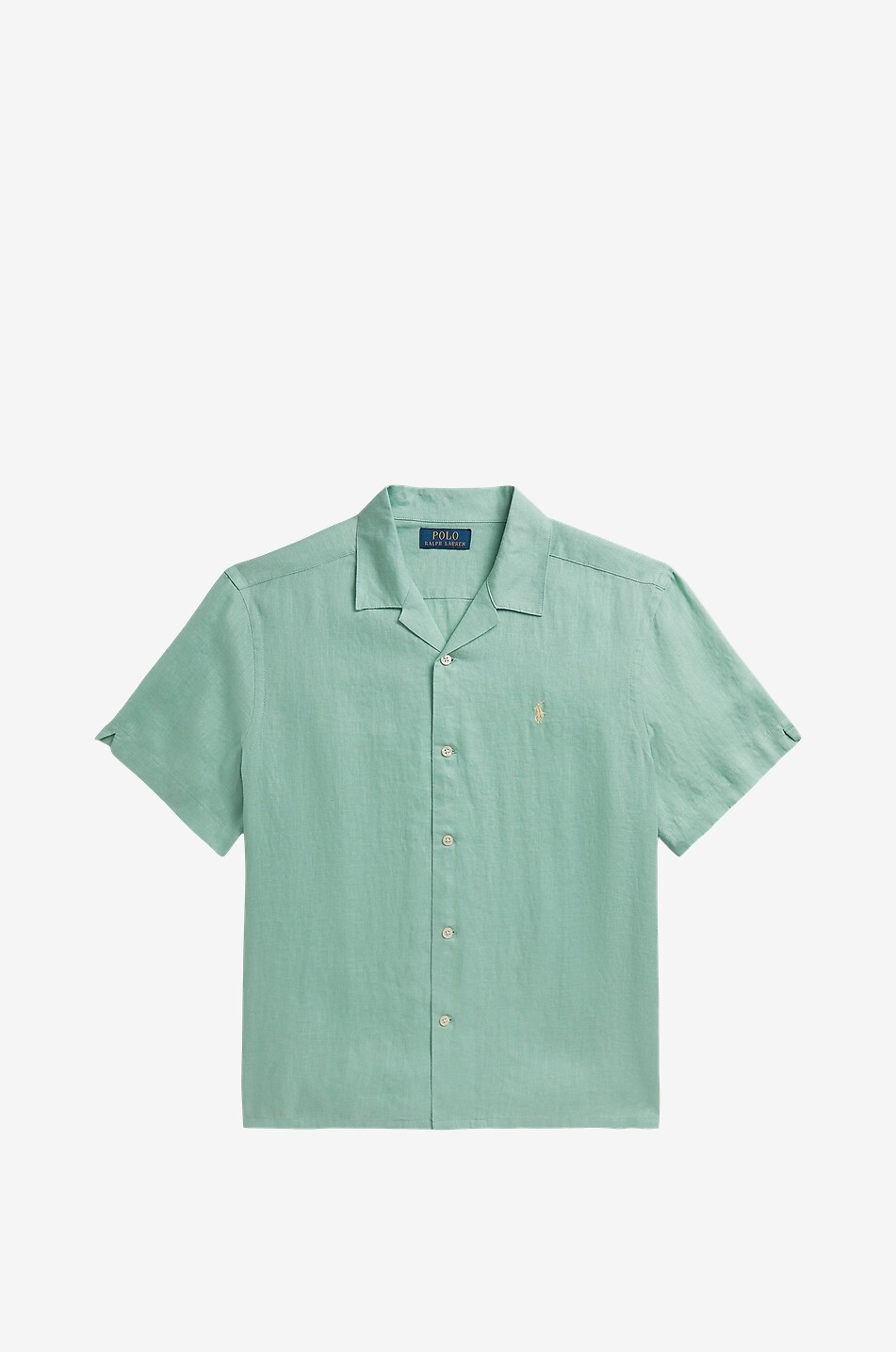 POLO RALPH LAUREN Pony linen short-sleeved boy's shirt Boy LIGHT GREEN 1