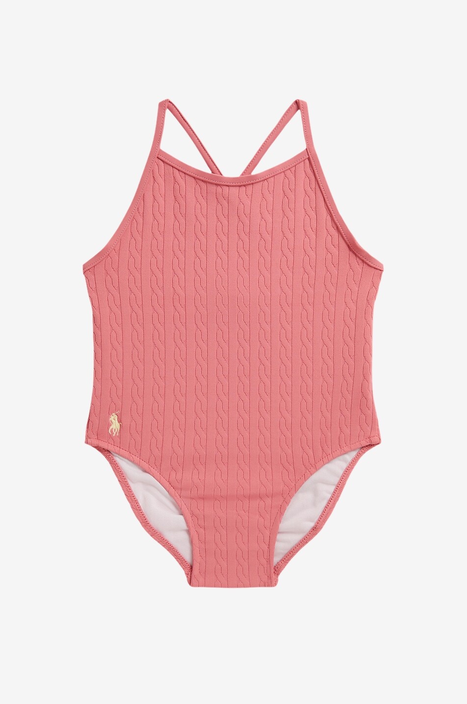 POLO RALPH LAUREN Maillot de bain une-pièce effet maille torsadée bébé Pony Hipster Bébé ROSE 1