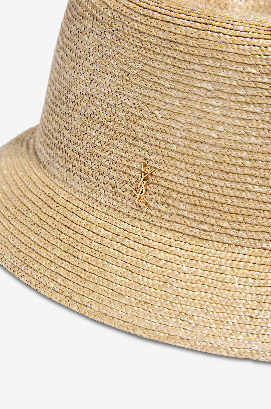 SAINT LAURENT PARIS Bob en paille Cassandre Femme Beige Foncé 3