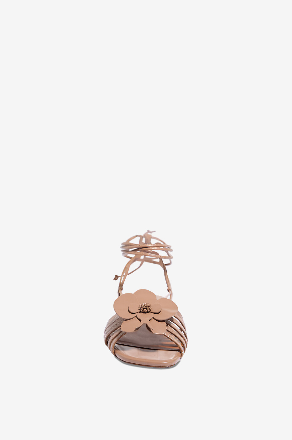 ZIMMERMANN Orchid leather flat sandals with appliqué Women BEIGE 2