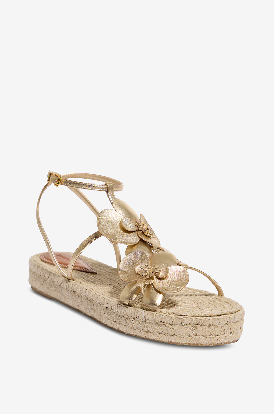 Flache Espadrilles aus Metallicleder Orchid