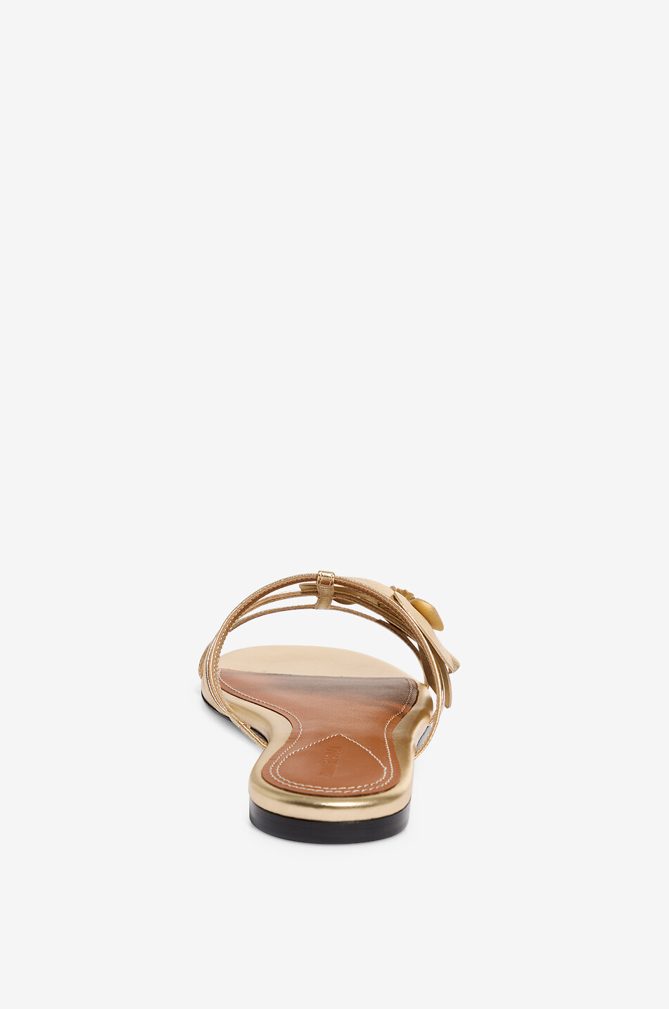 ZIMMERMANN Flache Pantoletten aus metallisiertem Leder mit Applikation Orchid Damen GOLDEN 5