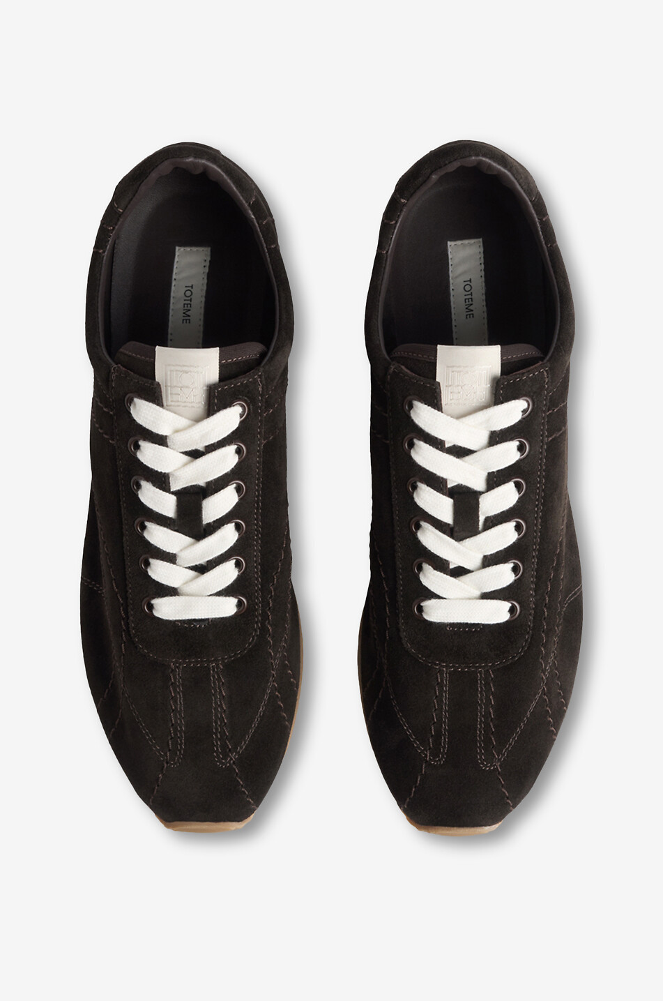 TOTEME Niedrige Schnürsneakers aus Wildleder Flex Suede Damen BRAUN 3