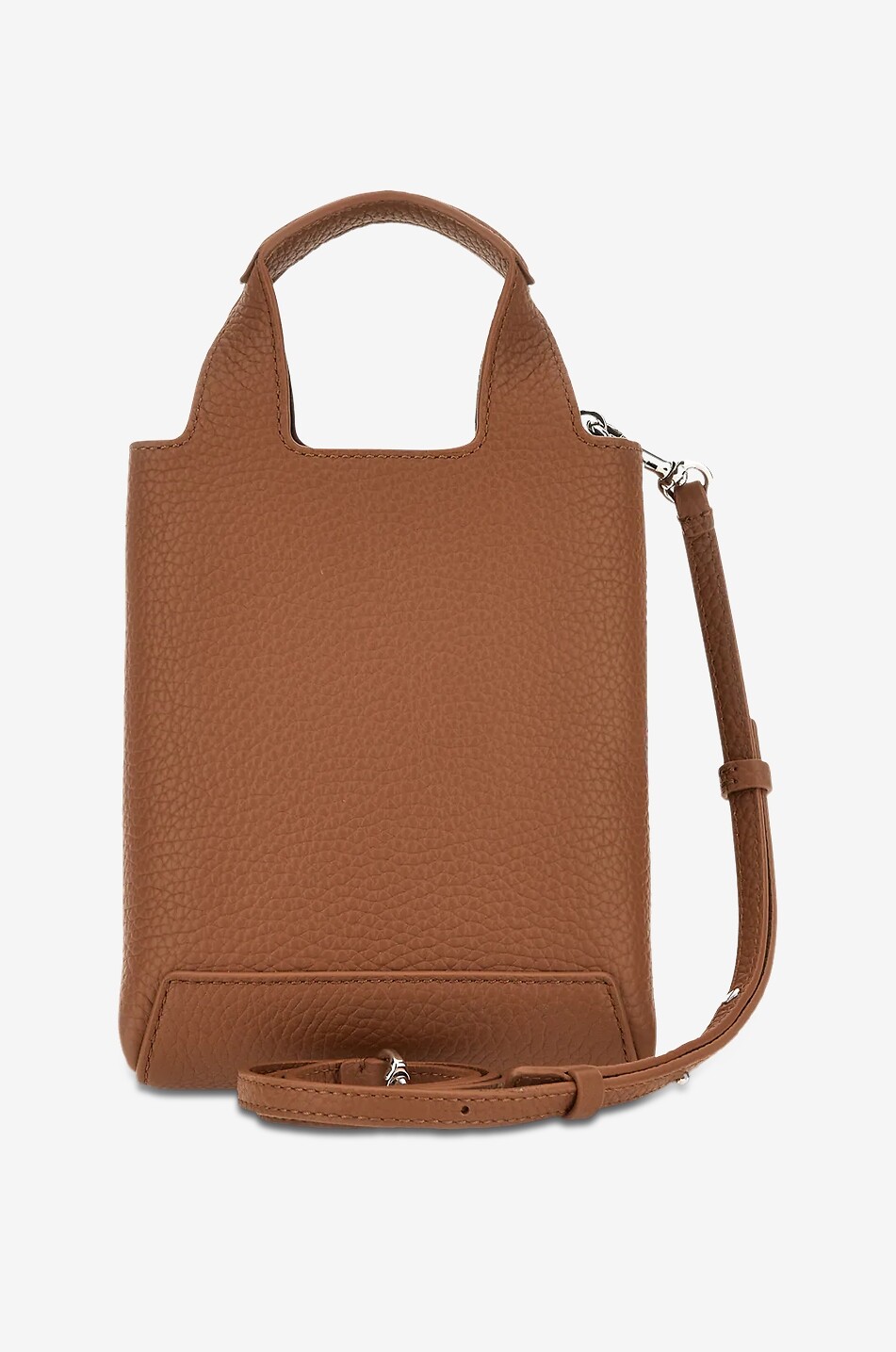 HOGAN Rechteckige Schultertasche aus genarbtem Leder Damen COGNAC 5