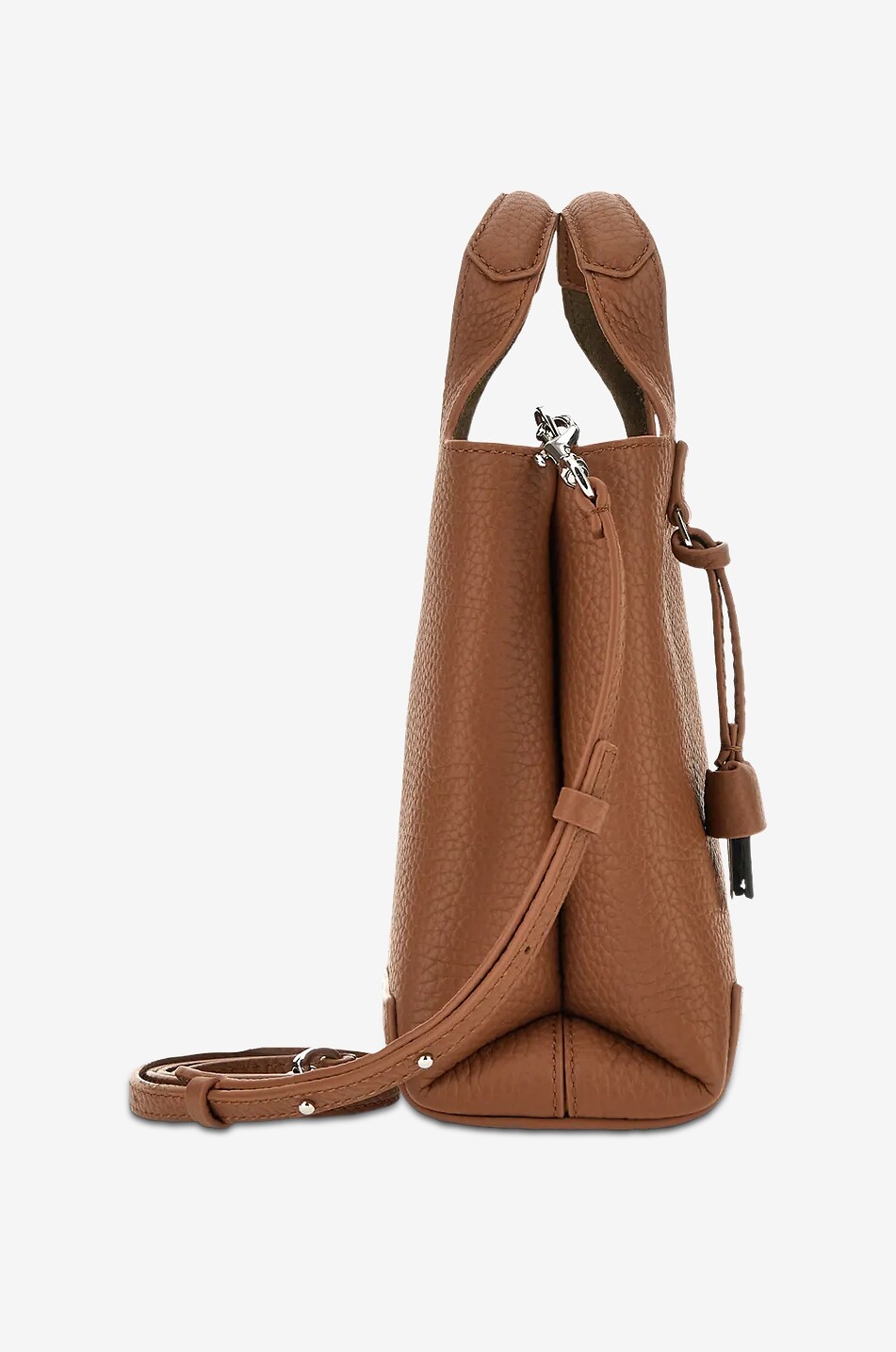 HOGAN Rechteckige Schultertasche aus genarbtem Leder Damen COGNAC 7