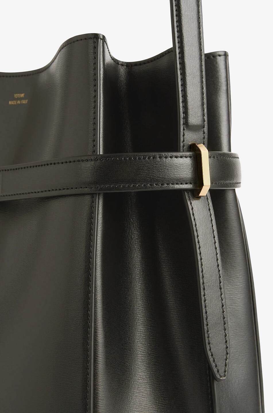 TOTEME Beuteltasche aus Glattleder Belted Bucket Damen DUNKELBRAUN 3