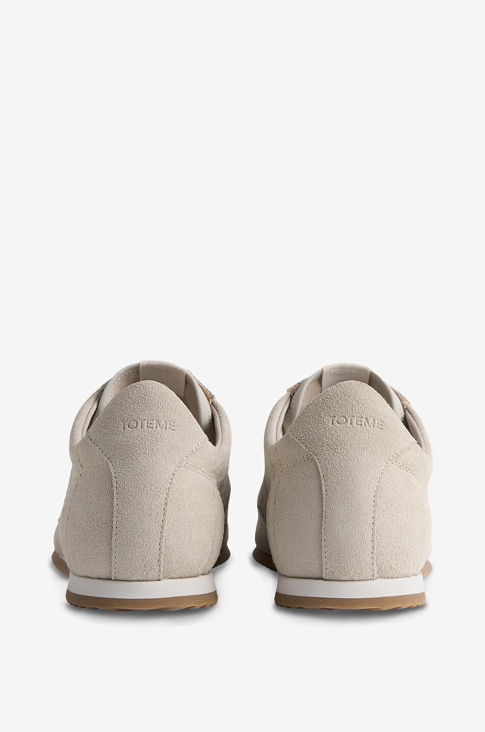 TOTEME Niedrige Schnürsneakers aus Wildleder Flex Suede Damen Hellbeige 4