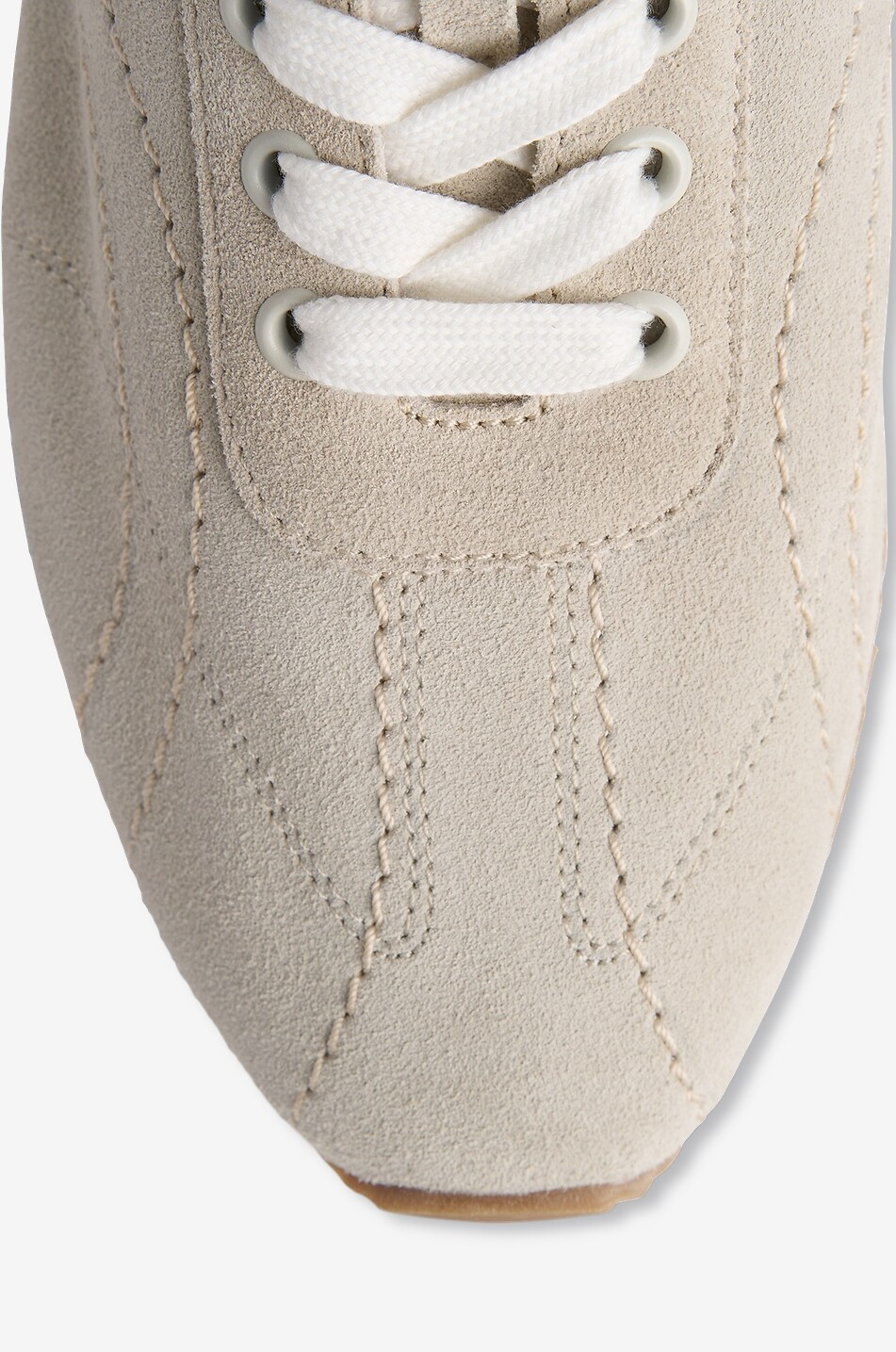 TOTEME Niedrige Schnürsneakers aus Wildleder Flex Suede Damen Hellbeige 5