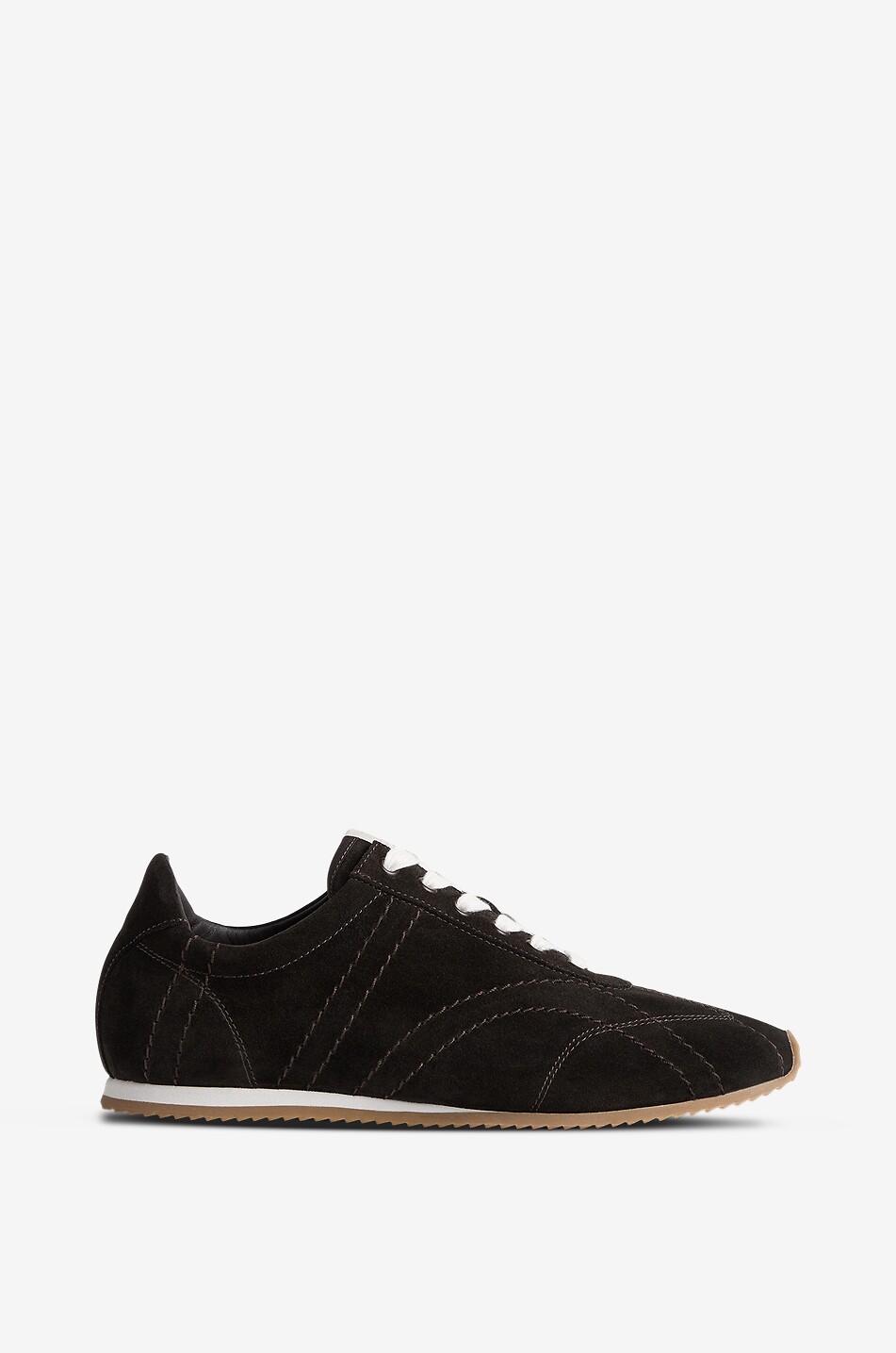 TOTEME Niedrige Schnürsneakers aus Wildleder Flex Suede Damen BRAUN 1