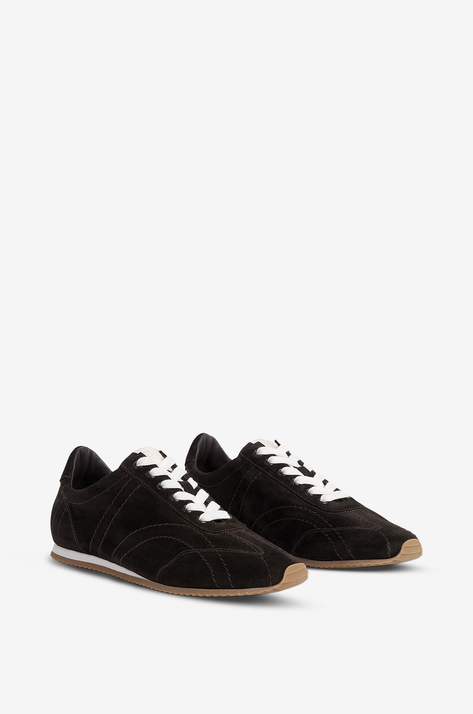TOTEME Niedrige Schnürsneakers aus Wildleder Flex Suede Damen BRAUN 2
