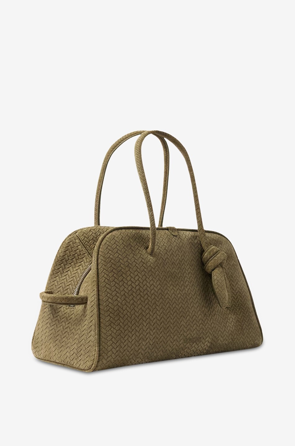JACQUEMUS Bowlingtasche aus geflochtenem Kalbswildleder Le Turismo Damen KHAKI 2