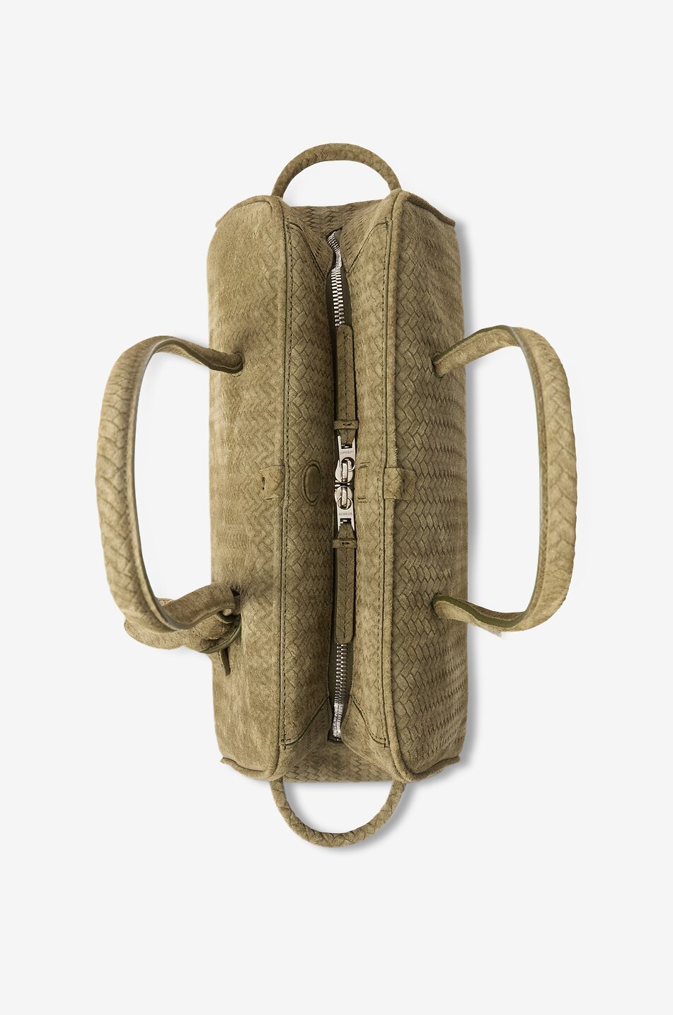 JACQUEMUS Bowlingtasche aus geflochtenem Kalbswildleder Le Turismo Damen KHAKI 7