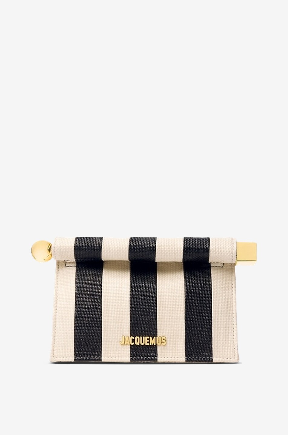 JACQUEMUS La Petite Pochette Rond Carré striped raffia pouch Women MULTI COLOURED 1