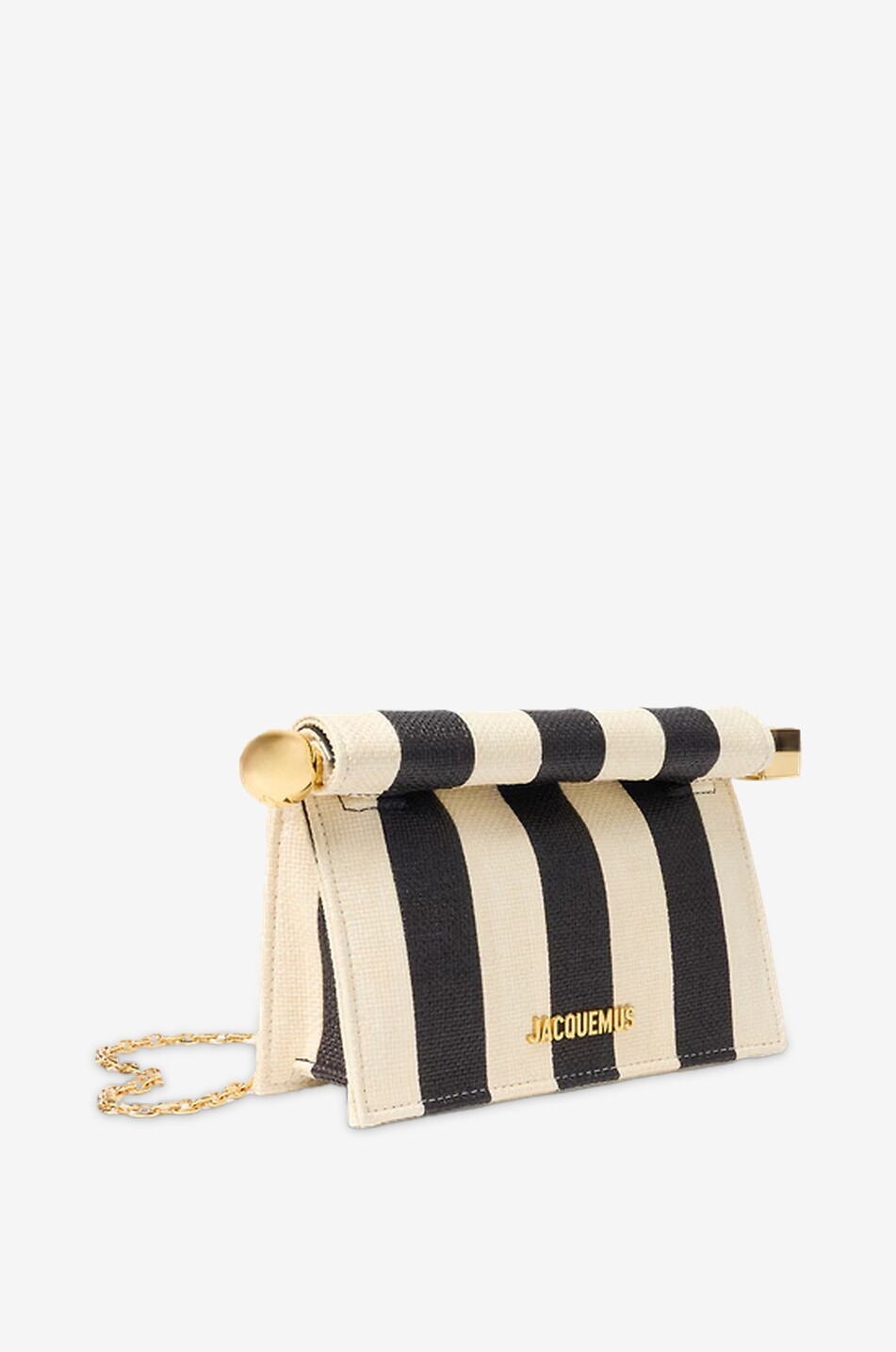 JACQUEMUS La Petite Pochette Rond Carré striped raffia pouch Women MULTI COLOURED 2