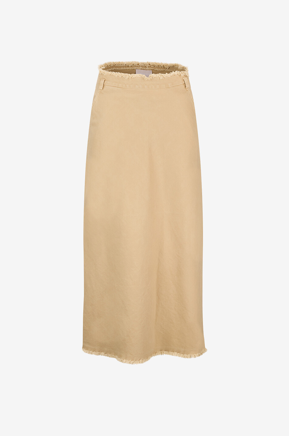 HEMISPHERE Emma long denim skirt with frayed hems Women Light beige 1