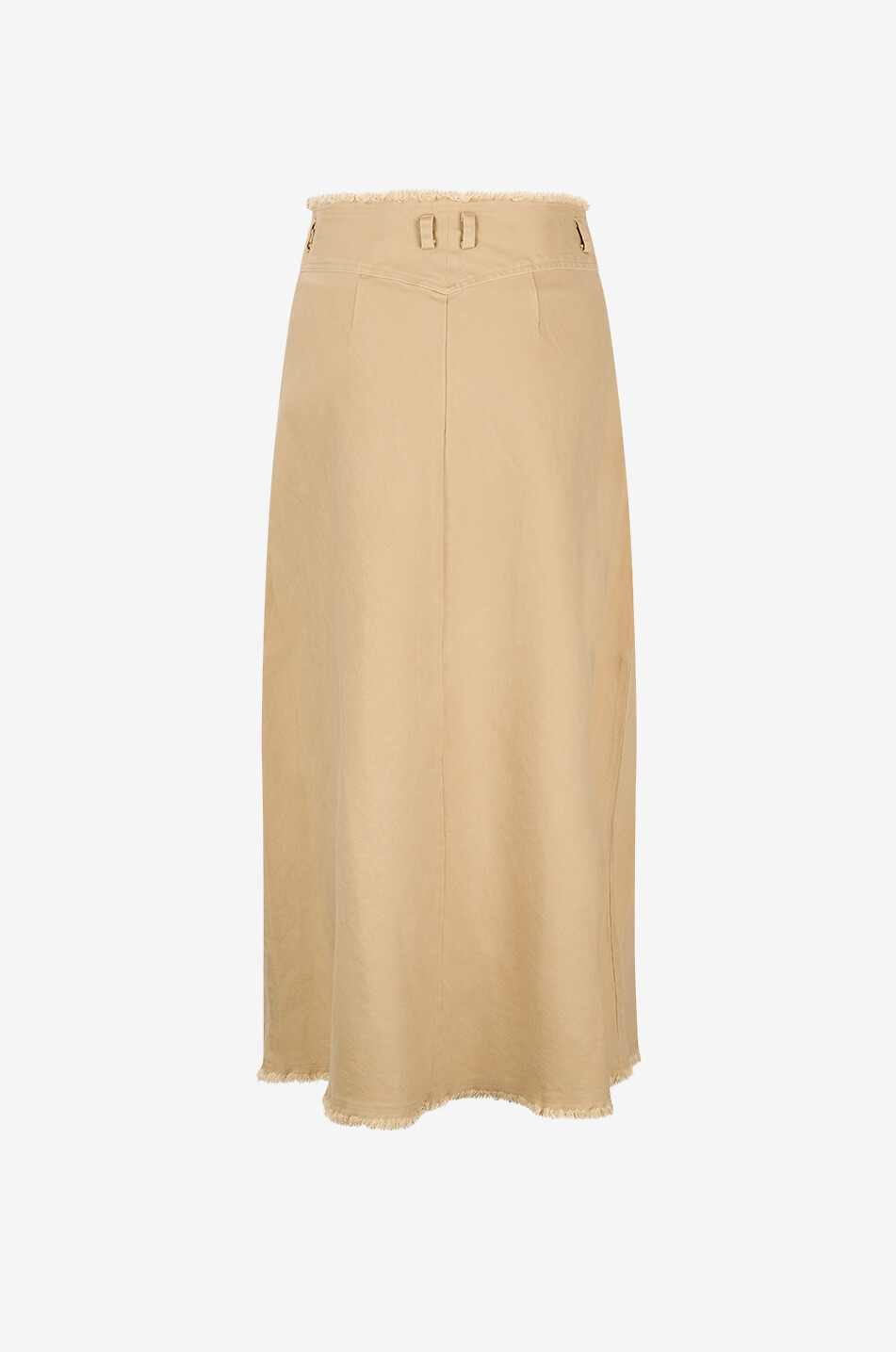 HEMISPHERE Emma long denim skirt with frayed hems Women Light beige 2