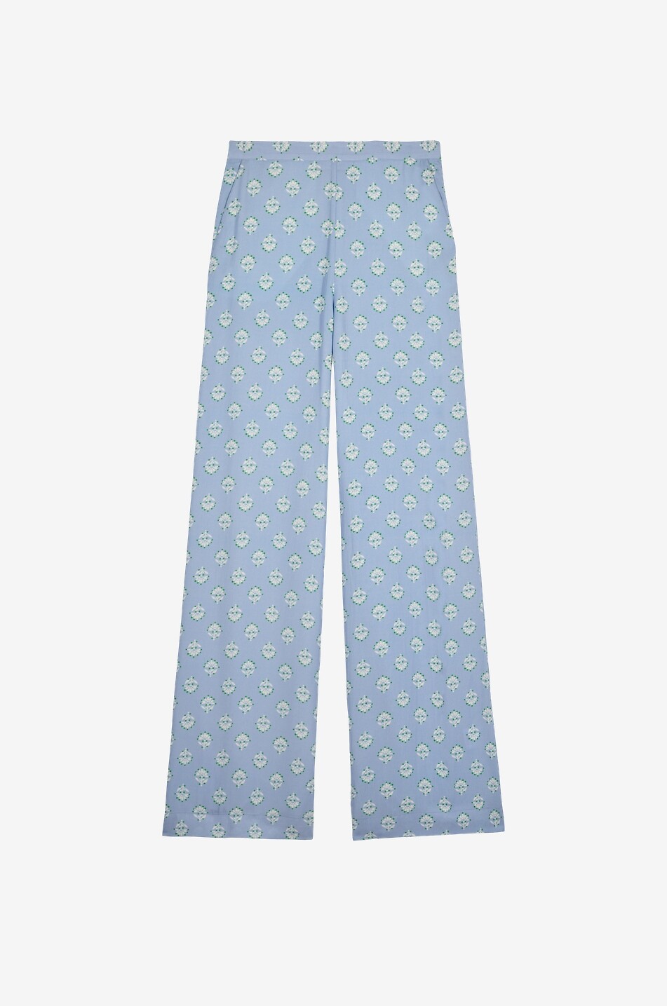 MARIA DE LA ORDEN Lova printed cotton twill straight trousers Women BLUE 1