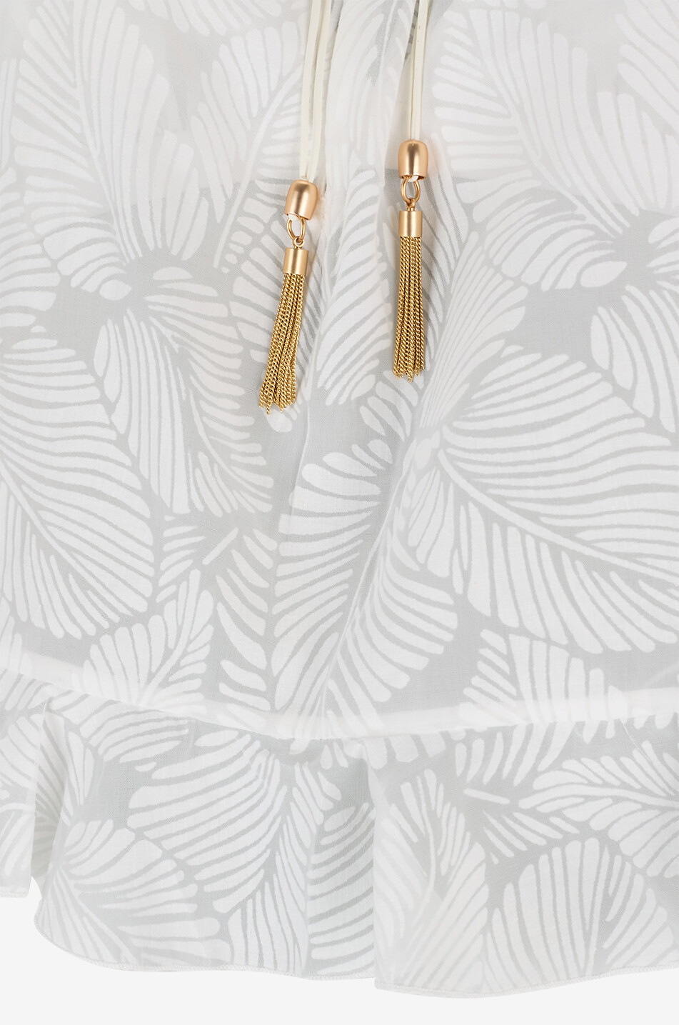 ZIMMERMANN Blouse en voile de coton motif feuillage Daylight Ruffle Femme BLANC CASSE 5