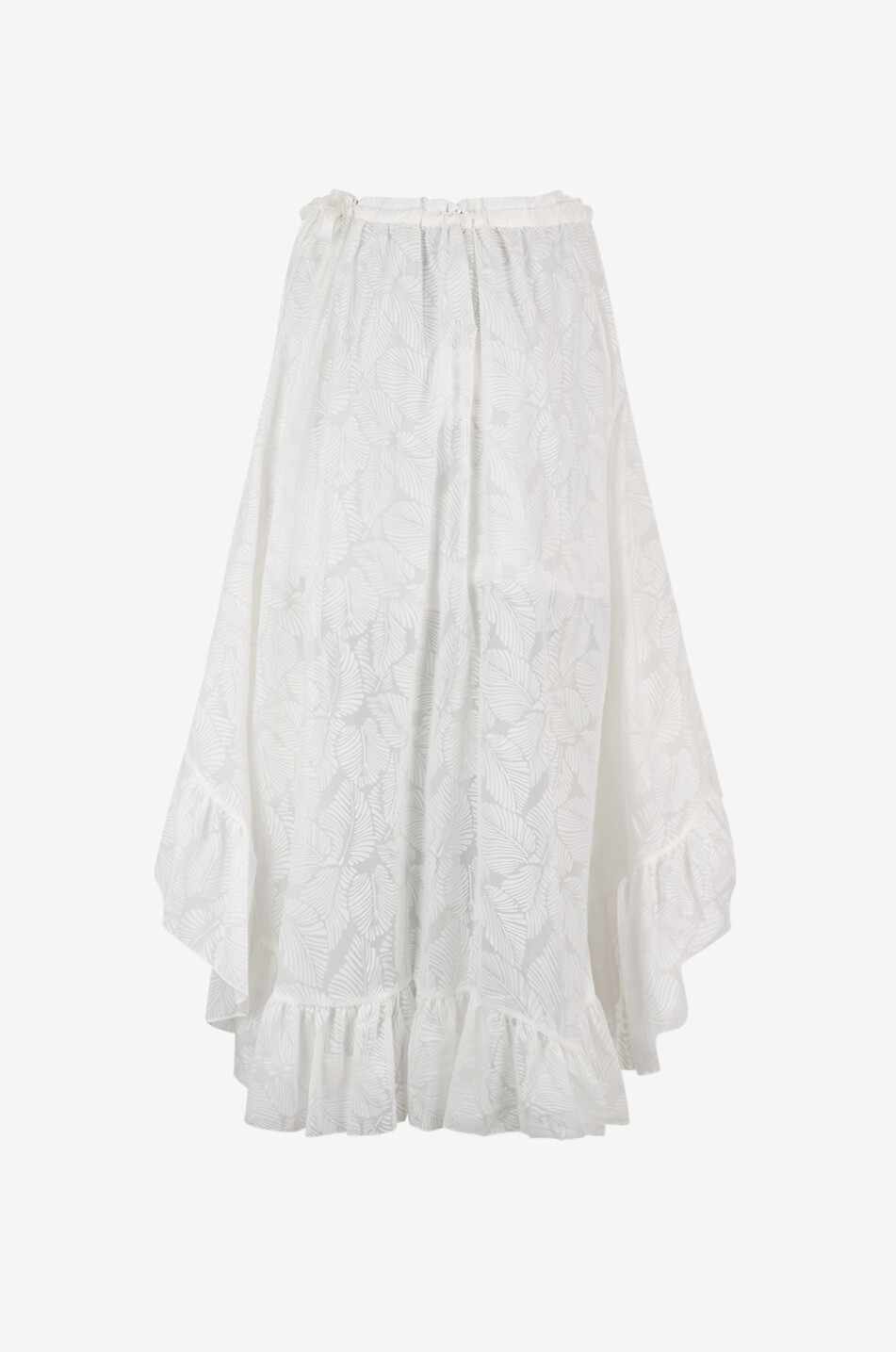ZIMMERMANN Daylight Ruffle asymmetric leaf-patterned voile skirt Women EGGSHELL 2