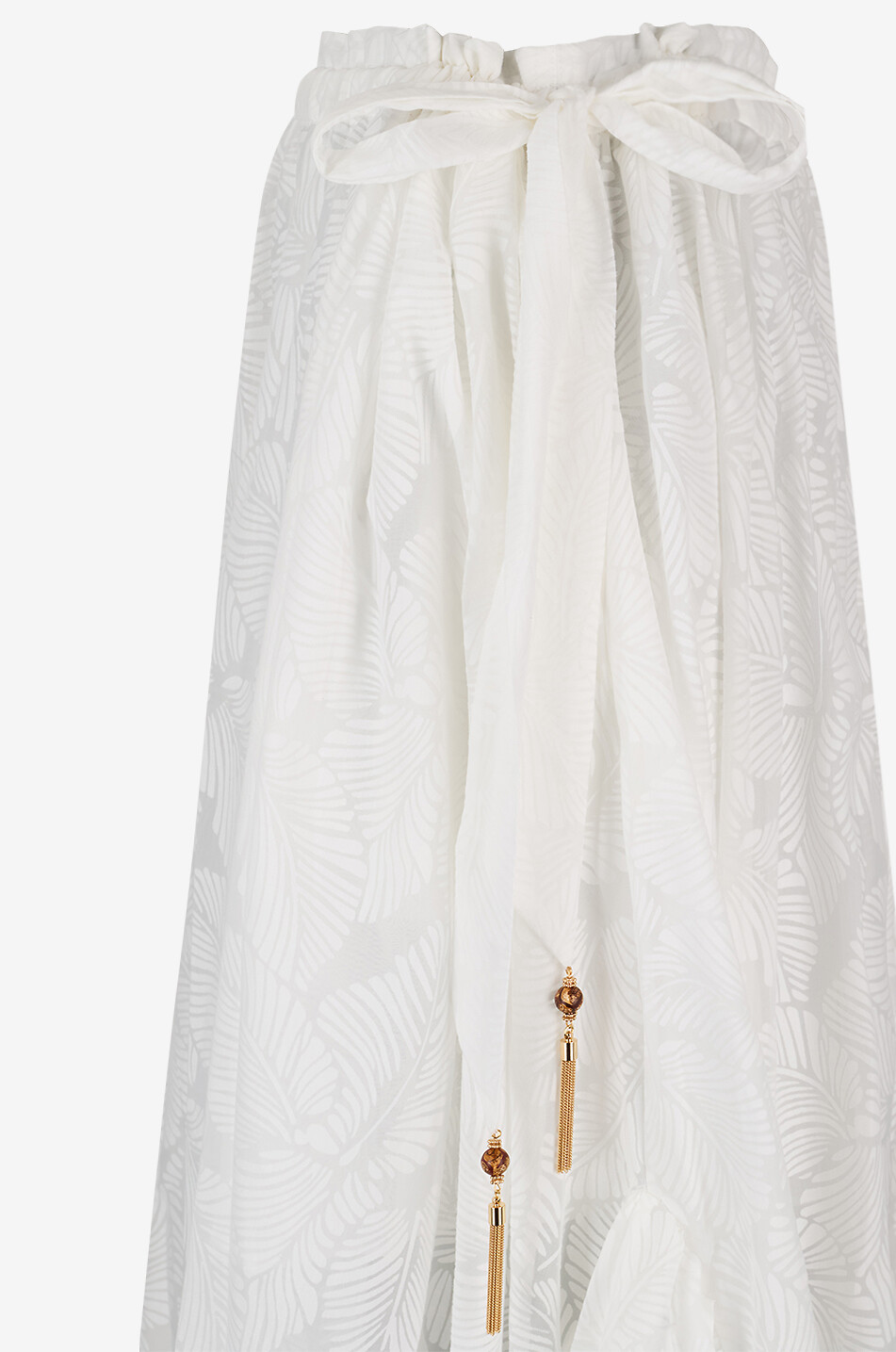 ZIMMERMANN Daylight Ruffle asymmetric leaf-patterned voile skirt Women EGGSHELL 4