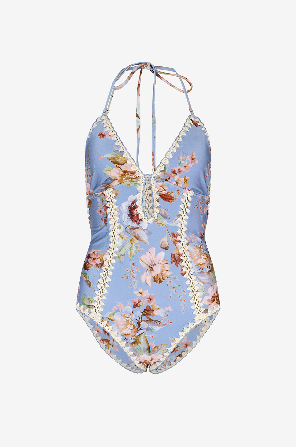 Awaken Crochet Keyhole floral halter-neck swimsuit - ZIMMERMANN