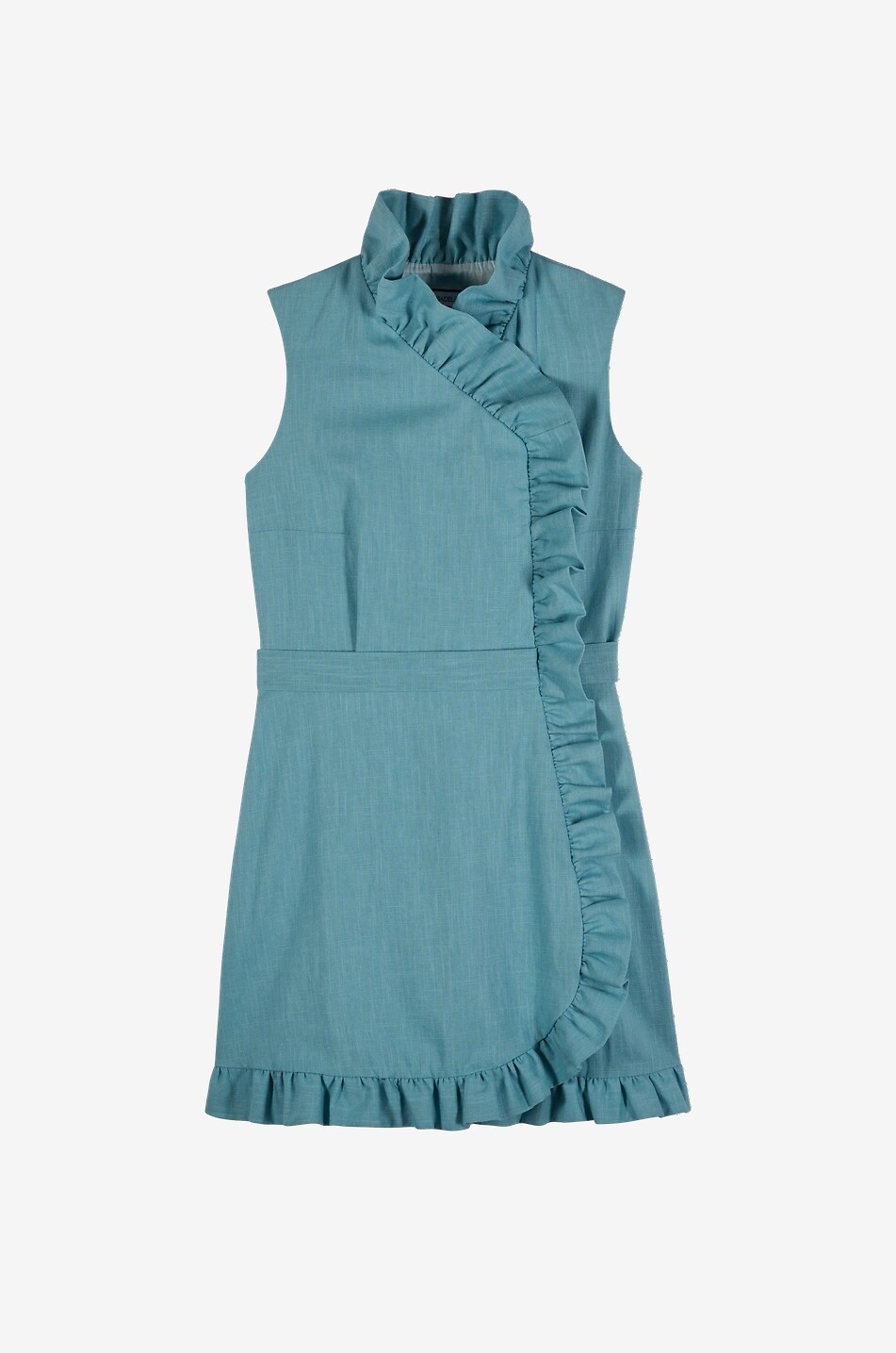 MARIA DE LA ORDEN Dune ruffled mini wrap dress Women LIGHT BLUE 1