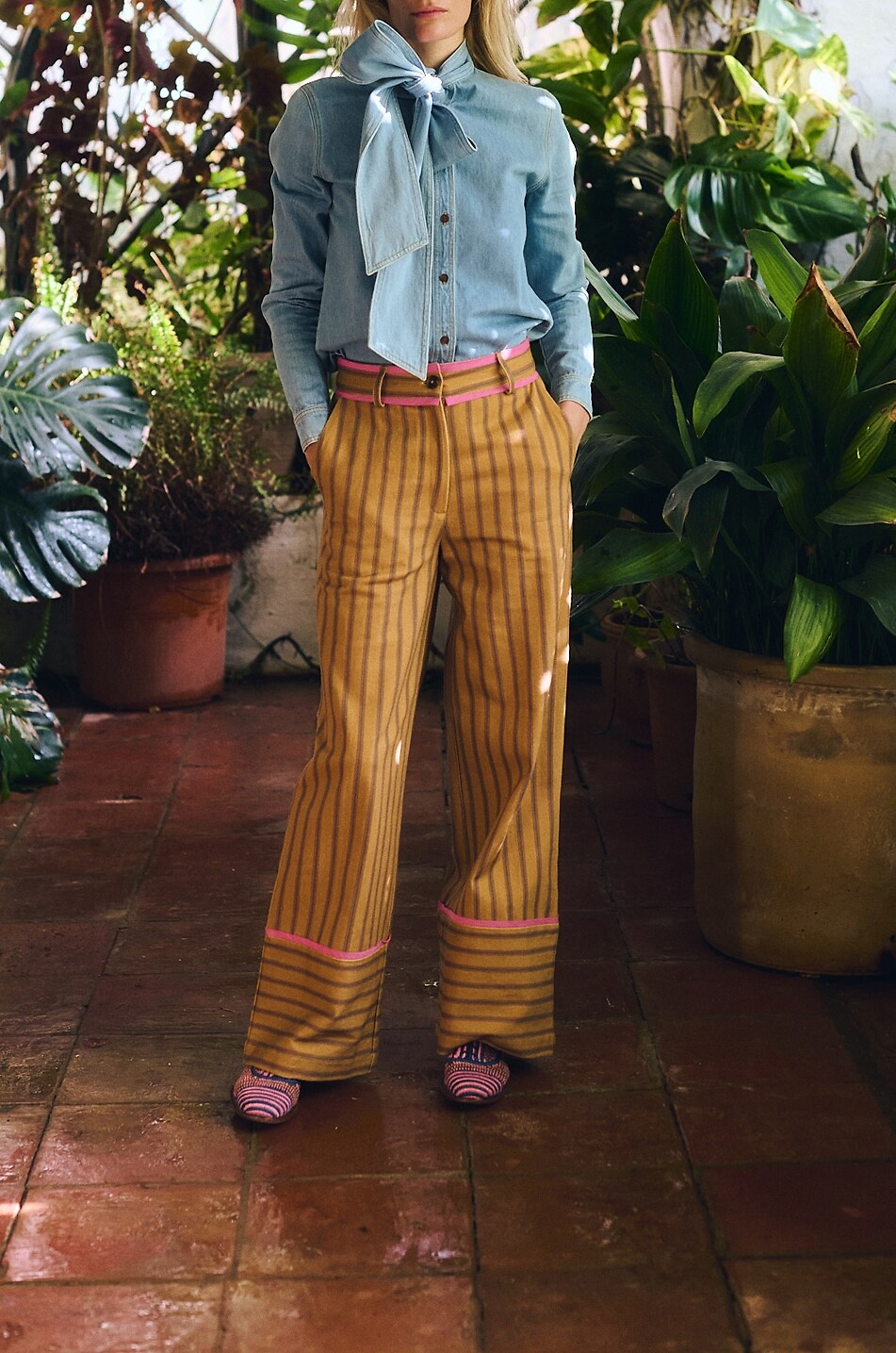 MARIA DE LA ORDEN Hemd aus Denim mit Schluppe Fairy Damen HELLBLAU 2