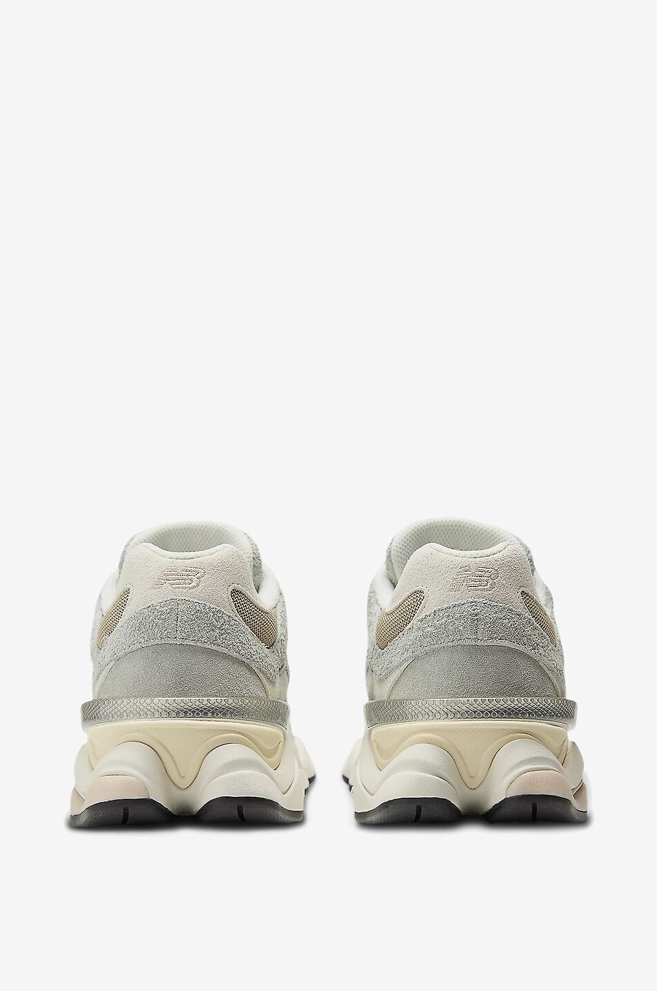 NEW BALANCE 9060 mesh and suede lace-up low-top sneakers Women LIGHT GREY 5