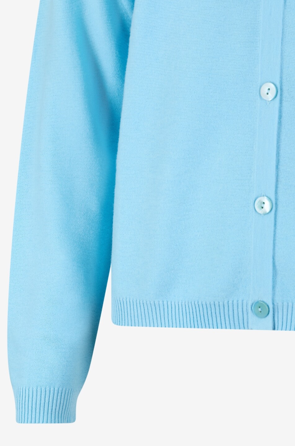 BONGENIE Fine button-down crewneck cotton and cashmere cardigan Women LIGHT BLUE 3