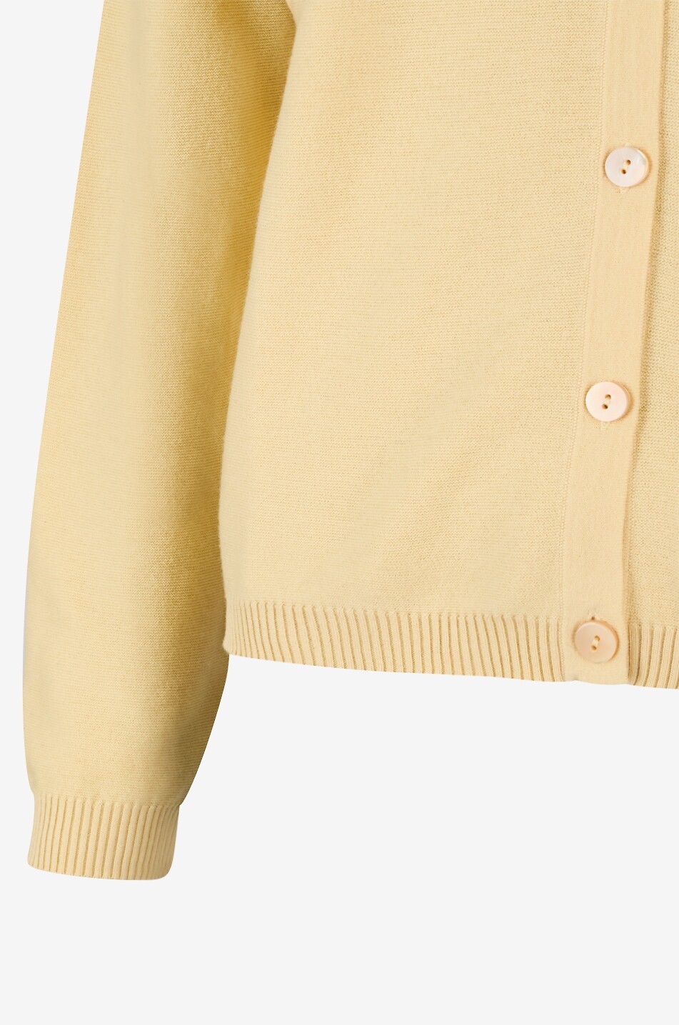 BONGENIE Fine button-down crewneck cotton and cashmere cardigan Women LIGHT YELLOW 3