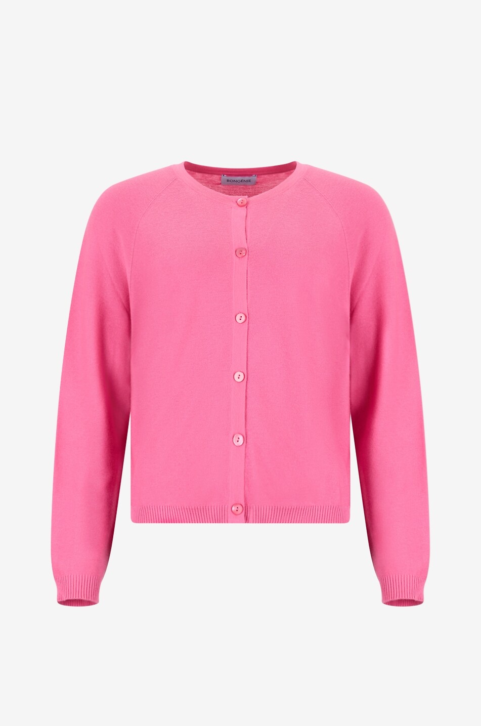 Fine button-down crewneck cotton and cashmere cardigan