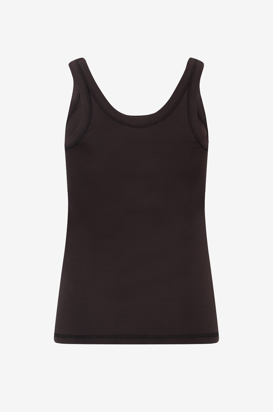 LEMAIRE Ribbed jersey fitted tank top Women BLACK 2