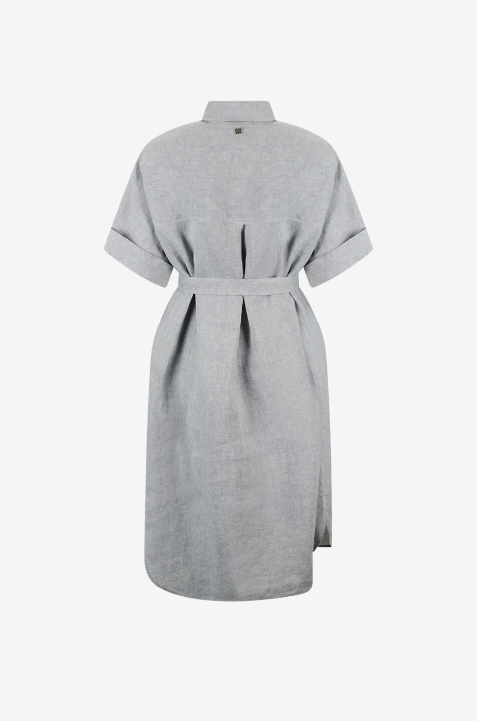 PANICALE Robe chemise midi à manches courtes en lin Femme BLEU CLAIR 2