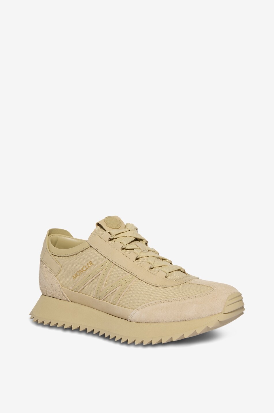MONCLER Baskets basses en toile et cuir nubuck Pacey2 Homme BEIGE 1