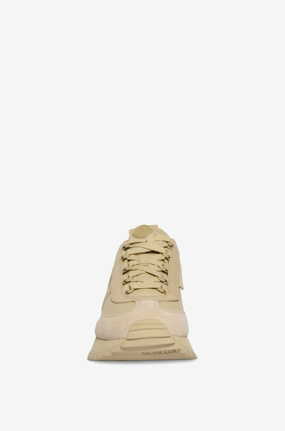 MONCLER Baskets basses en toile et cuir nubuck Pacey2 Homme BEIGE 2