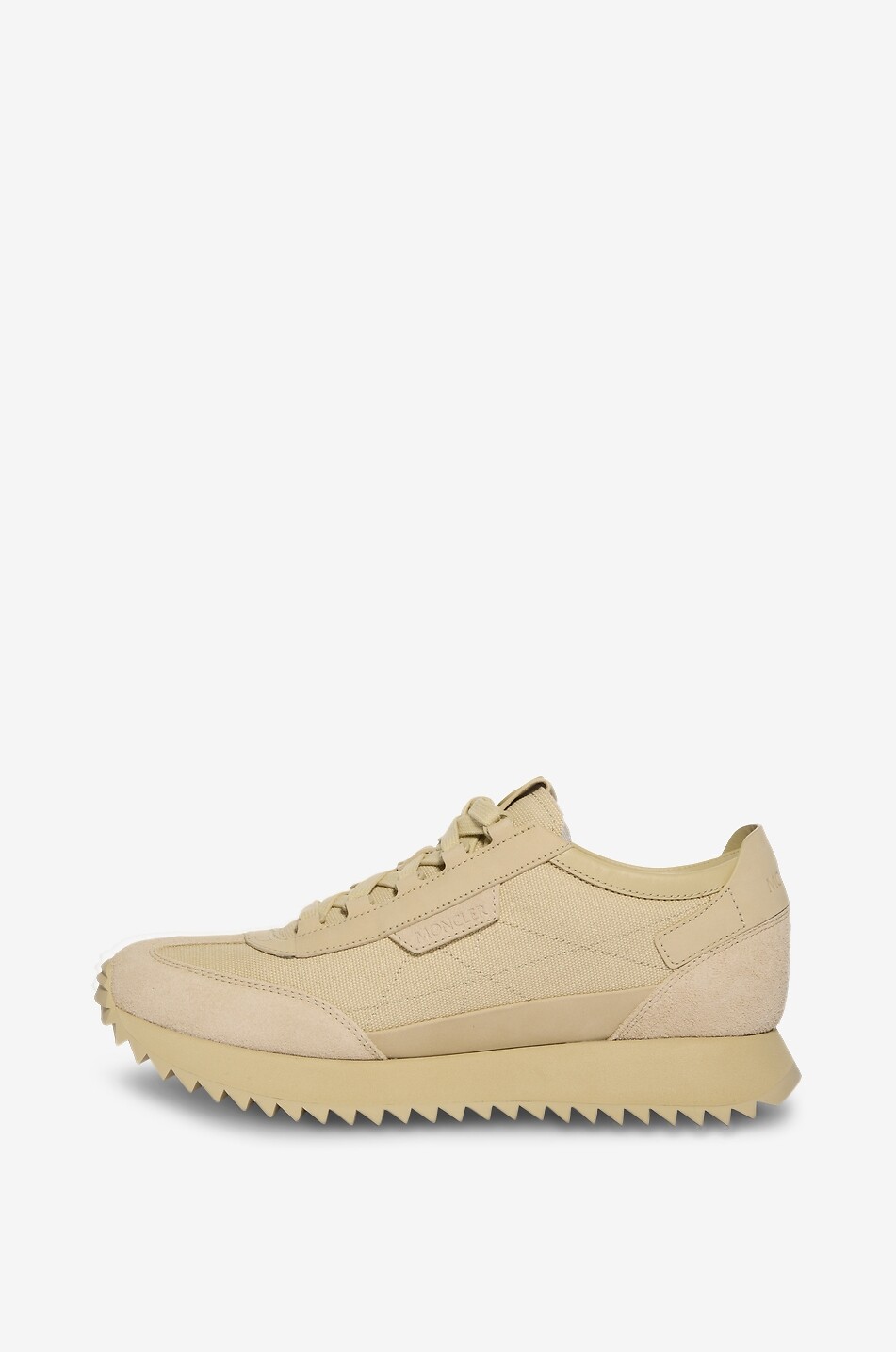 MONCLER Baskets basses en toile et cuir nubuck Pacey2 Homme BEIGE 3