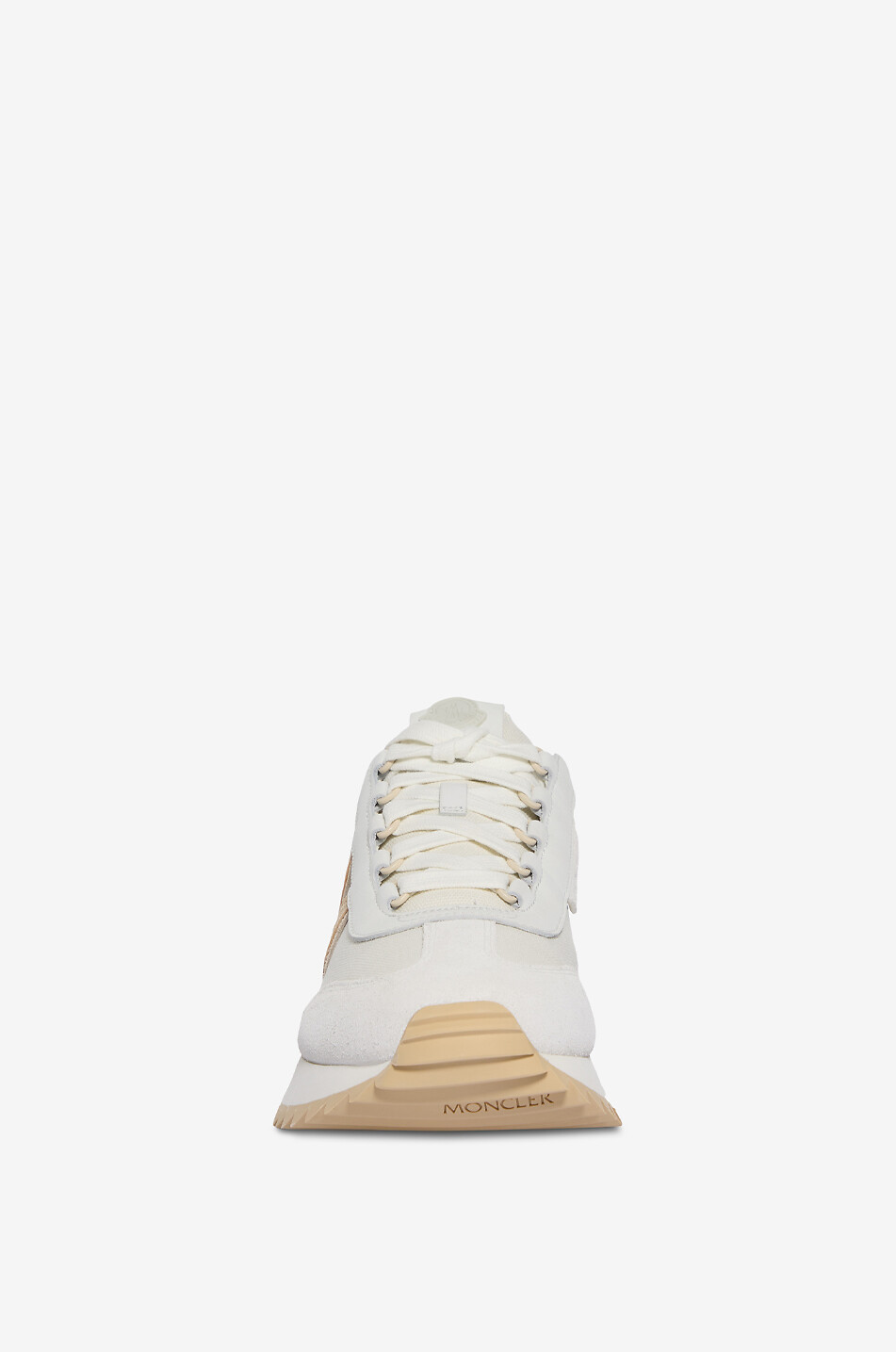 MONCLER Baskets basses en toile et cuir nubuck Pacey2 Homme BLANC 2
