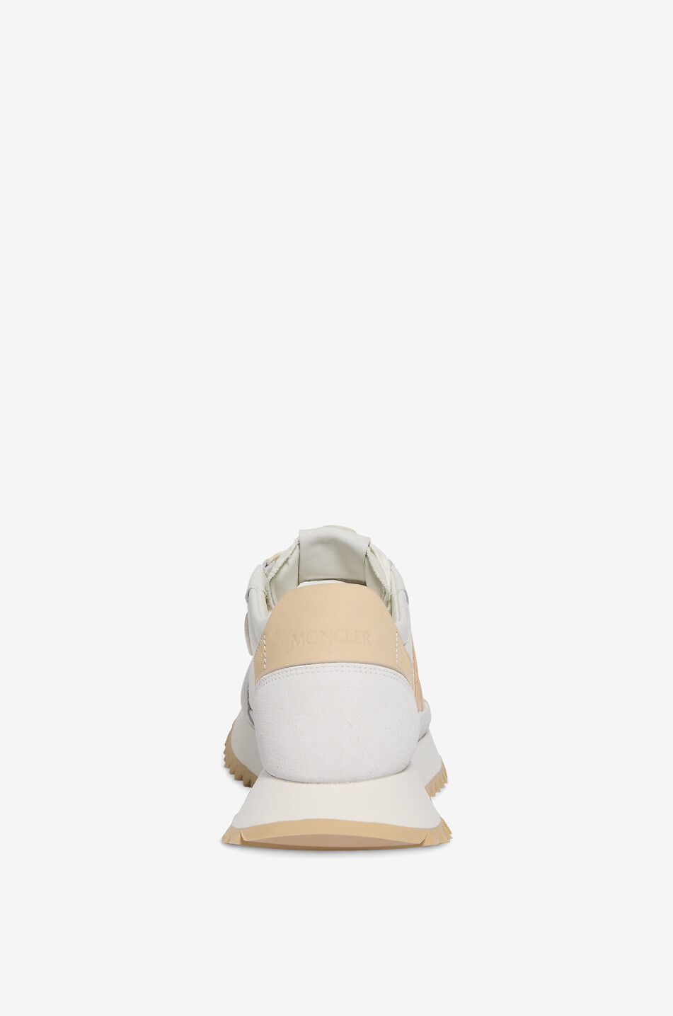 MONCLER Baskets basses en toile et cuir nubuck Pacey2 Homme BLANC 4